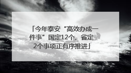 今年泰安“高效办成一件事”国定12个、省定2个事项正有序推进
