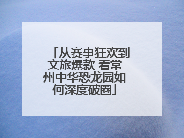 从赛事狂欢到文旅爆款 看常州中华恐龙园如何深度破圈