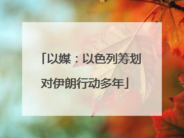以媒：以色列筹划对伊朗行动多年