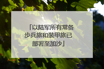 以陆军所有常备步兵旅和装甲旅已部署至加沙
