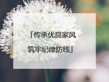 传承优良家风 筑牢纪律防线