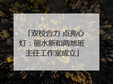 双校合力 点亮心灯：丽水新和两地班主任工作室成立