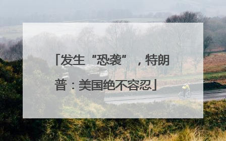 发生“恐袭”，特朗普：美国绝不容忍