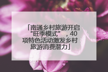 南通乡村旅游开启“旺季模式”，40项特色活动激发乡村旅游消费潜力