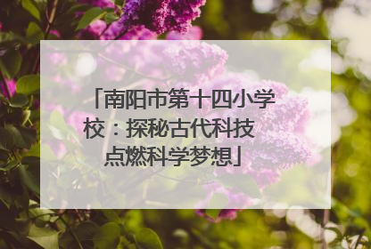南阳市第十四小学校：探秘古代科技 点燃科学梦想