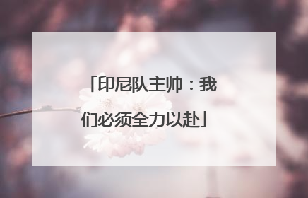 印尼队主帅：我们必须全力以赴