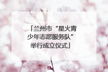 兰州市“星火青少年志愿服务队”举行成立仪式