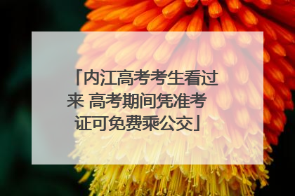 内江高考考生看过来 高考期间凭准考证可免费乘公交