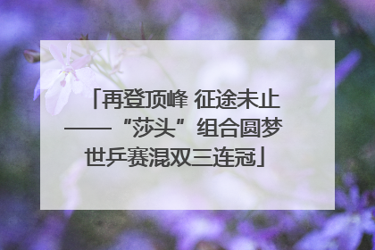 再登顶峰 征途未止——“莎头”组合圆梦世乒赛混双三连冠