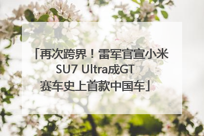 再次跨界！雷军官宣小米SU7 Ultra成GT赛车史上首款中国车