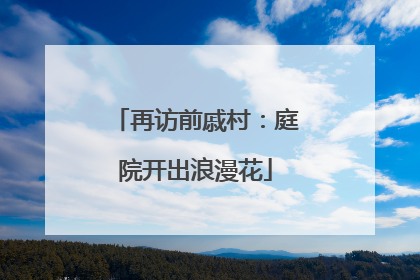 再访前戚村：庭院开出浪漫花