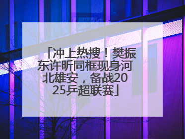 冲上热搜！樊振东许昕同框现身河北雄安，备战2025乒超联赛