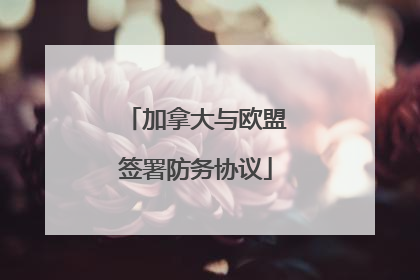加拿大与欧盟签署防务协议
