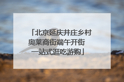 北京延庆井庄乡村奥莱商街端午开街 一站式逛吃游购