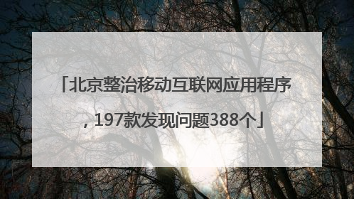 北京整治移动互联网应用程序，197款发现问题388个