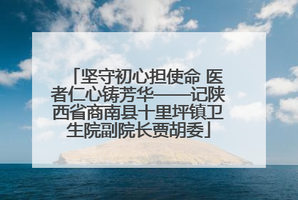 坚守初心担使命 医者仁心铸芳华——记陕西省商南县十里坪镇卫生院副院长贾胡委