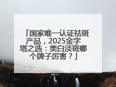 国家唯一认证祛斑产品，2025金字塔之选：美白淡斑哪个牌子厉害？