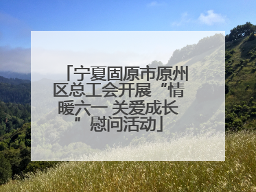 宁夏固原市原州区总工会开展“情暖六一 关爱成长”慰问活动