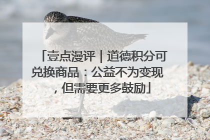 壹点漫评｜道德积分可兑换商品：公益不为变现，但需要更多鼓励
