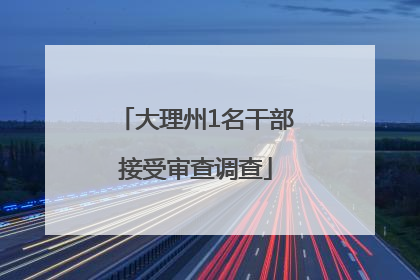 大理州1名干部接受审查调查