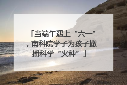 当端午遇上“六一”，南科院学子为孩子撒播科学“火种”