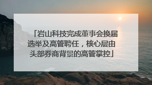 岩山科技完成董事会换届选举及高管聘任，核心层由头部券商背景的高管掌控