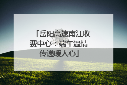 岳阳高速南江收费中心：端午温情传递暖人心