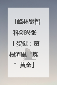 峰林聚智 科创兴张丨贺健：葛根渣里“炼”黄金