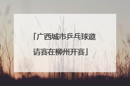 广西城市乒乓球邀请赛在柳州开赛