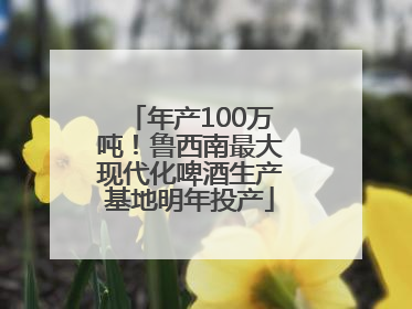 年产100万吨！鲁西南最大现代化啤酒生产基地明年投产