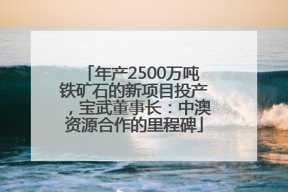 年产2500万吨铁矿石的新项目投产，宝武董事长：中澳资源合作的里程碑
