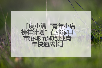 度小满“青年小店榜样计划”在张家口市落地 帮助创业青年快速成长