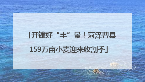 开镰好“丰”景！菏泽曹县159万亩小麦迎来收割季
