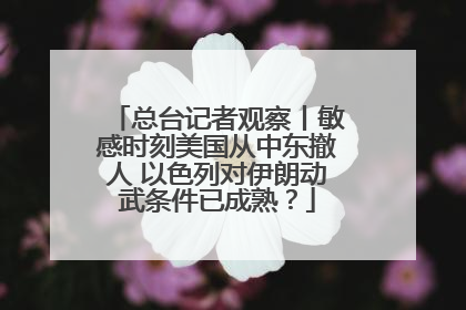总台记者观察丨敏感时刻美国从中东撤人 以色列对伊朗动武条件已成熟？