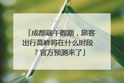 成都端午假期，旅客出行高峰将在什么时段？官方预测来了