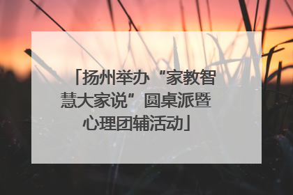 扬州举办“家教智慧大家说”圆桌派暨心理团辅活动