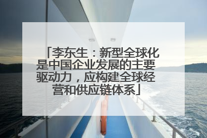 李东生：新型全球化是中国企业发展的主要驱动力，应构建全球经营和供应链体系