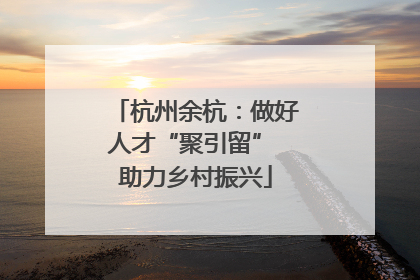 杭州余杭：做好人才“聚引留” 助力乡村振兴