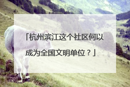 杭州滨江这个社区何以成为全国文明单位？