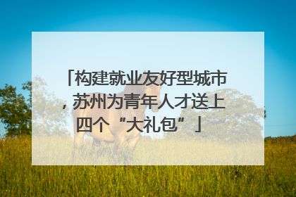 构建就业友好型城市，苏州为青年人才送上四个“大礼包”