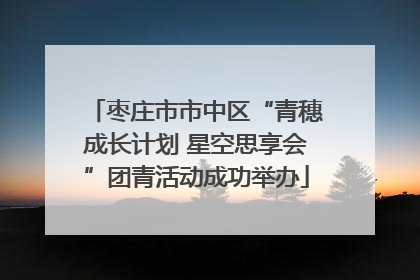 枣庄市市中区“青穗成长计划 星空思享会”团青活动成功举办