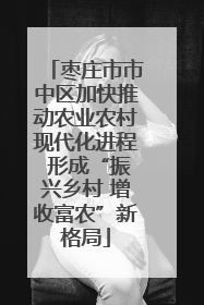 枣庄市市中区加快推动农业农村现代化进程 形成“振兴乡村 增收富农”新格局