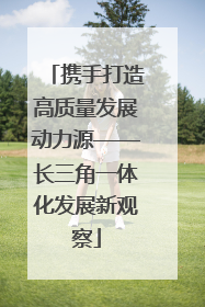 携手打造高质量发展动力源——长三角一体化发展新观察