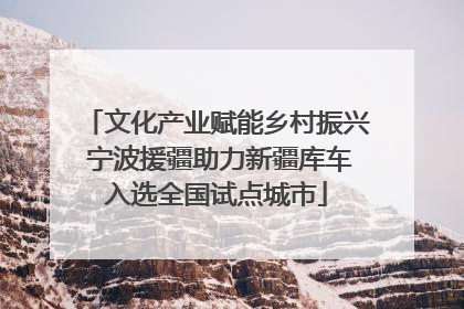 文化产业赋能乡村振兴 宁波援疆助力新疆库车入选全国试点城市