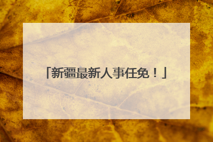 新疆最新人事任免！