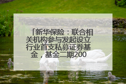 新华保险：联合相关机构参与发起设立行业首支私募证券基金，基金二期200亿元已募集完毕