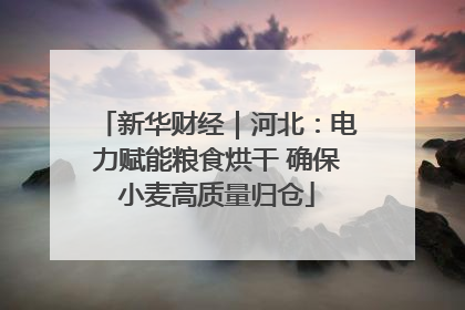 新华财经｜河北：电力赋能粮食烘干 确保小麦高质量归仓