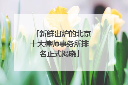 新鲜出炉的北京十大律师事务所排名正式揭晓