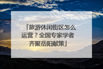 旅游休闲街区怎么运营？全国专家学者齐聚岳阳献策