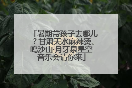 暑期带孩子去哪儿？甘肃天水麻辣烫、鸣沙山·月牙泉星空音乐会请你来